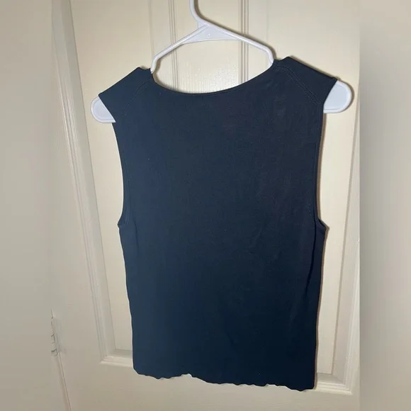 Ann Taylor Black Silk Sleeveless Blouse Shell Women’s L Workwear - Picture 6 of 7